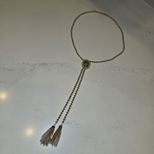 Vintage DeLizza and Elster D&E for Avon signed marbled Ming green and gold-tone